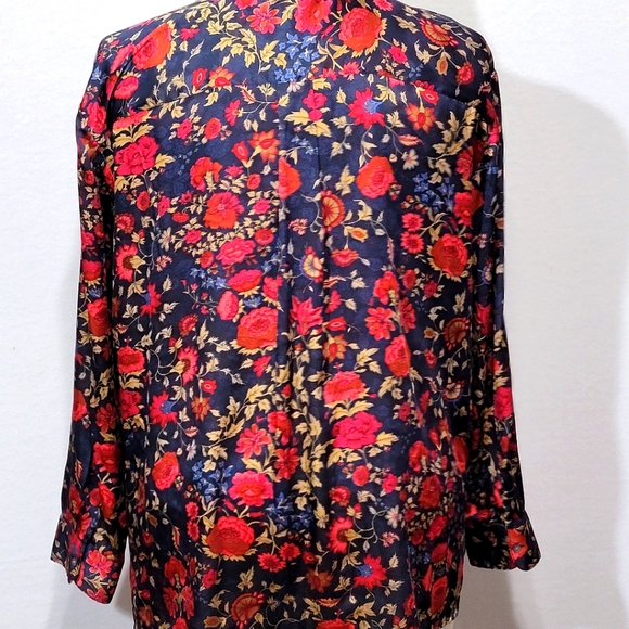 Lauren Ralph Lauren Silk Feel Loose Fit Floral Blouse Size 3X. #519 - Picture 5 of 7
